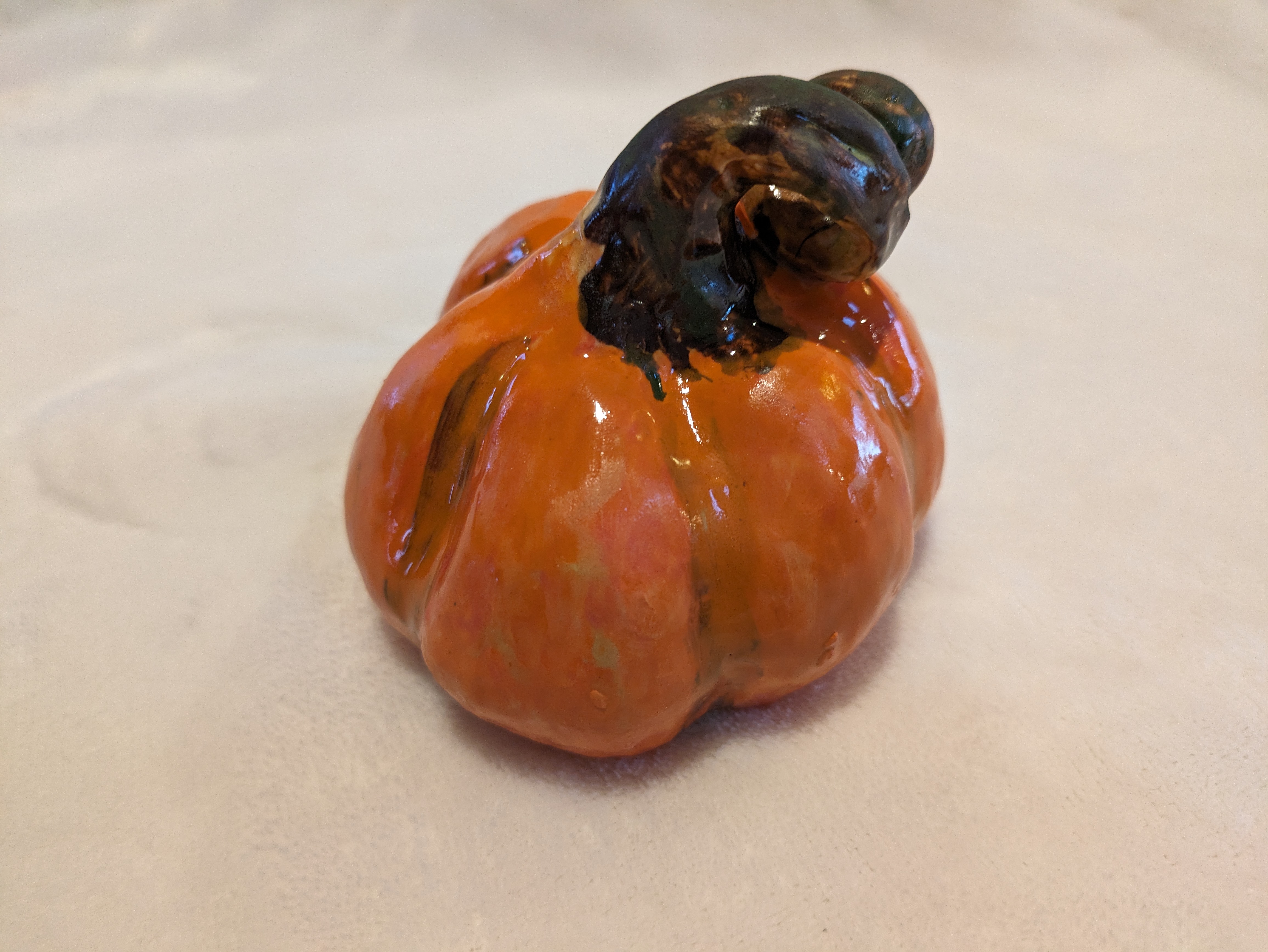 Ceramic pumpkin - back view