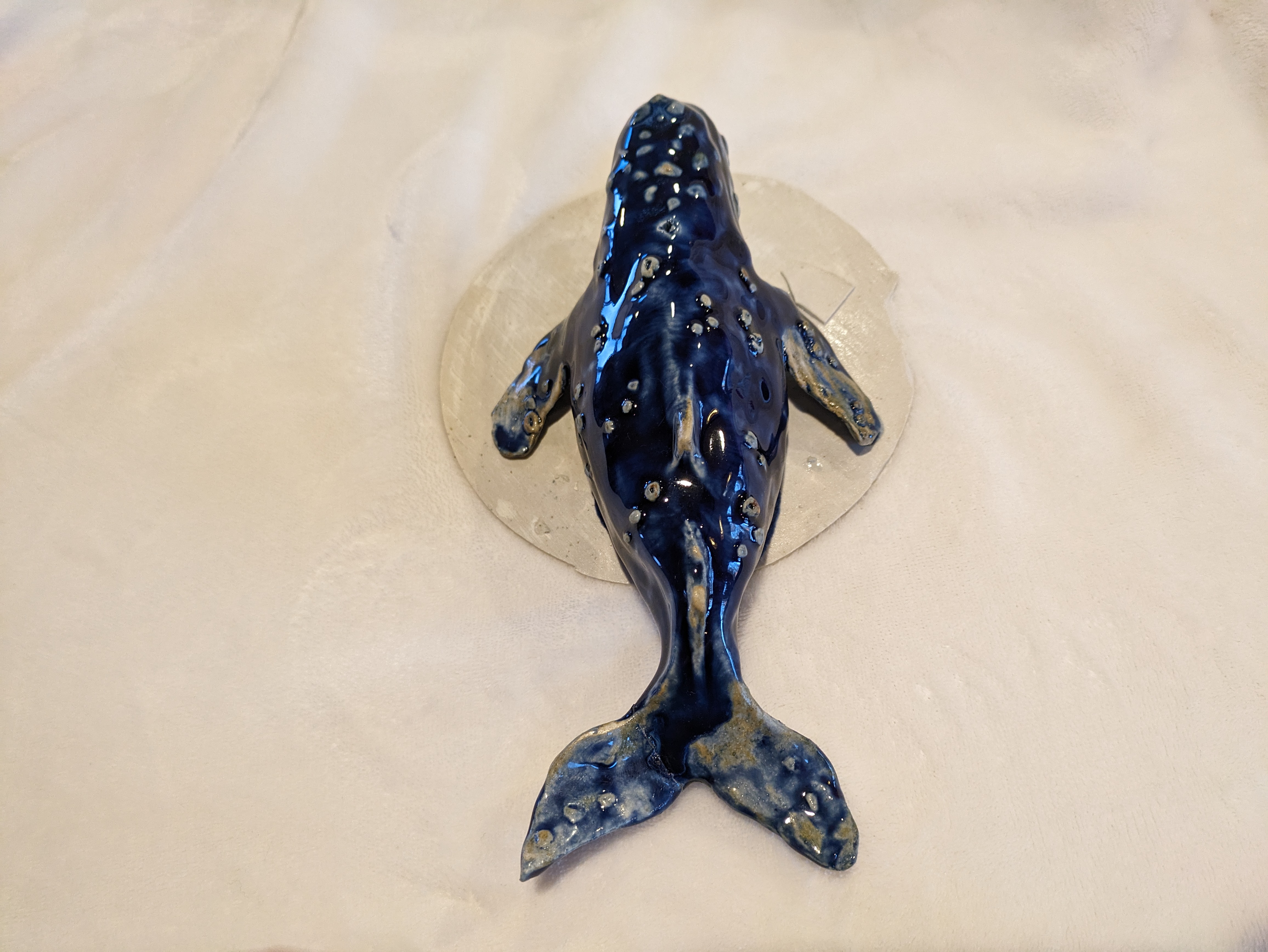 Ceramic whale - top view