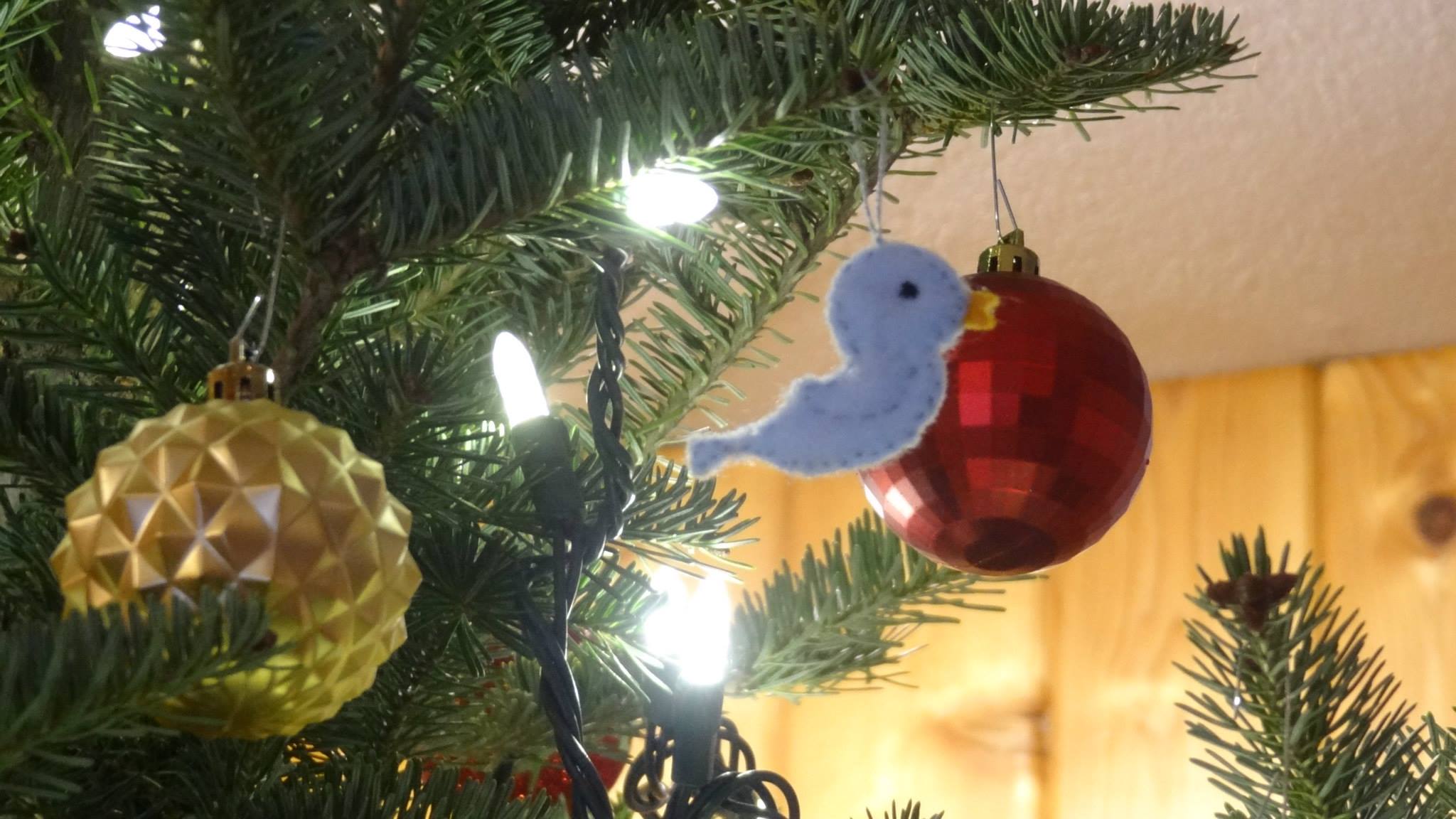 Felt bird ornament