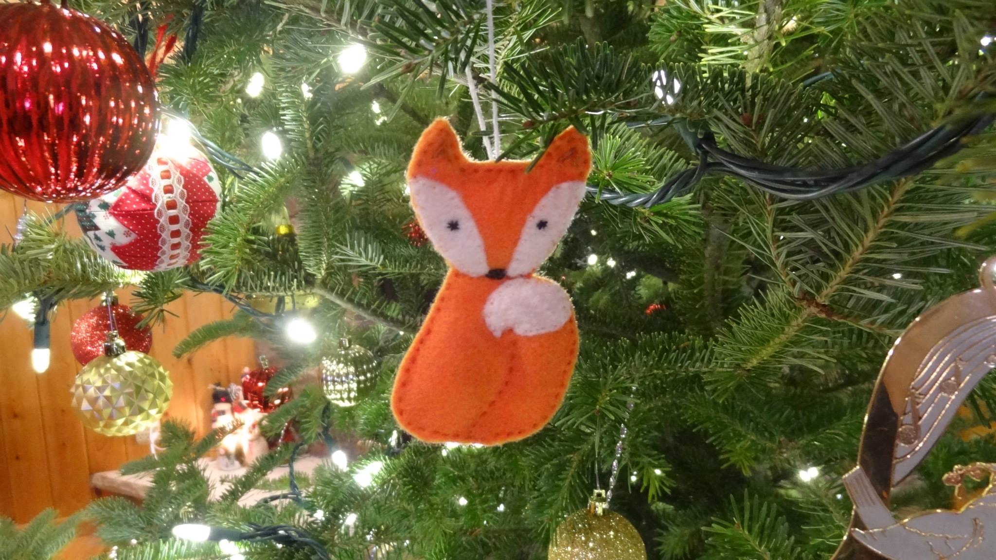 Felt fox ornament