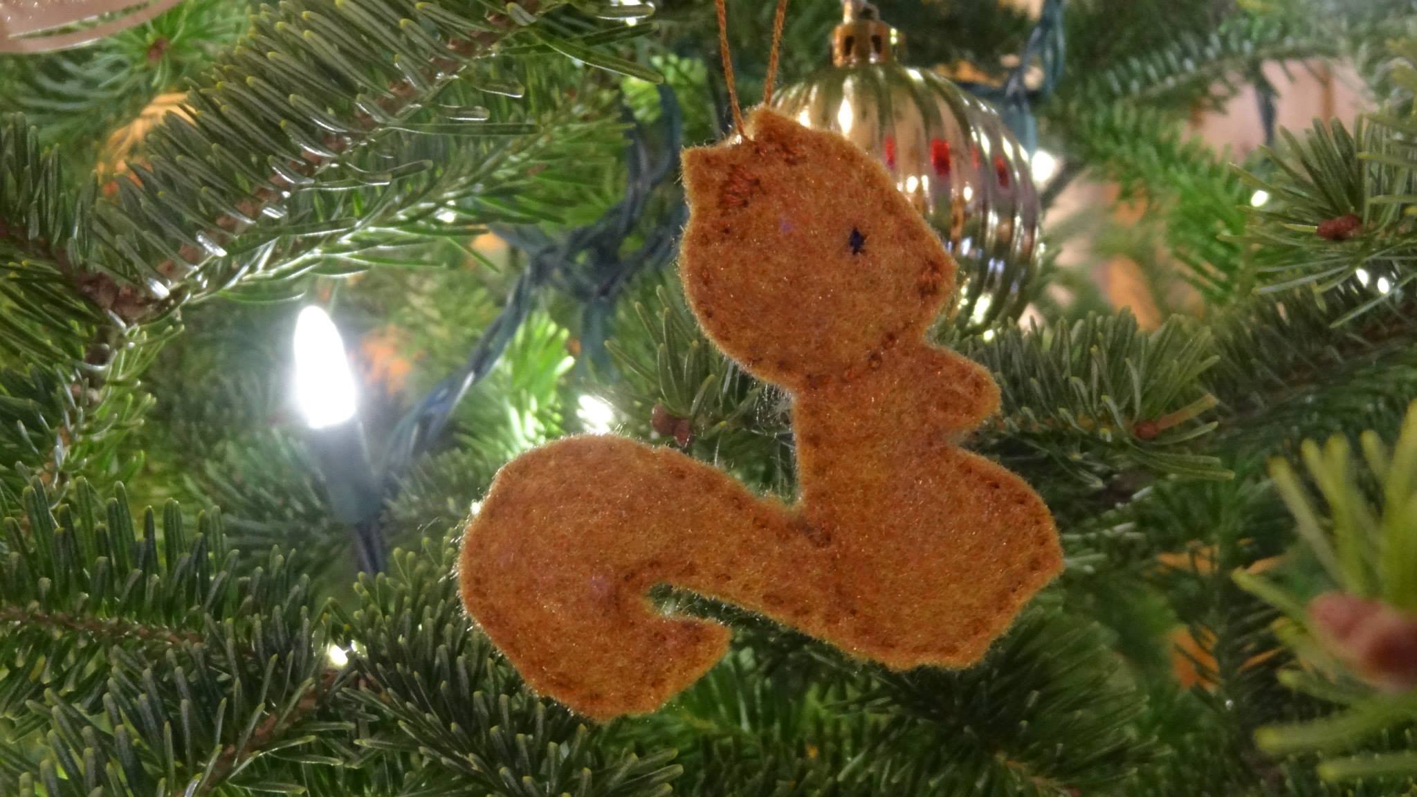 Felt squirrel ornament