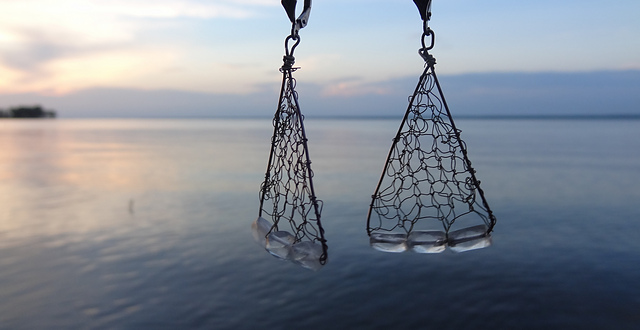 Rose quartz earrings